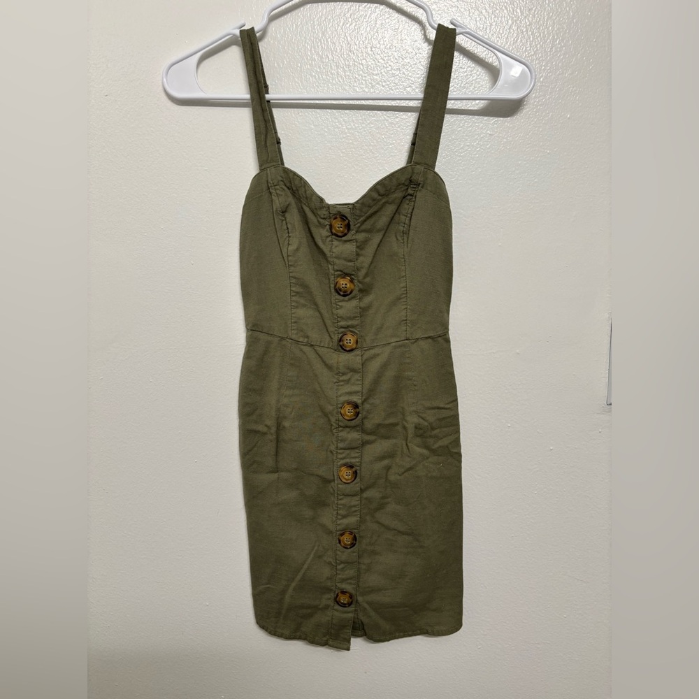 A&F Olive Button-Down Dress
